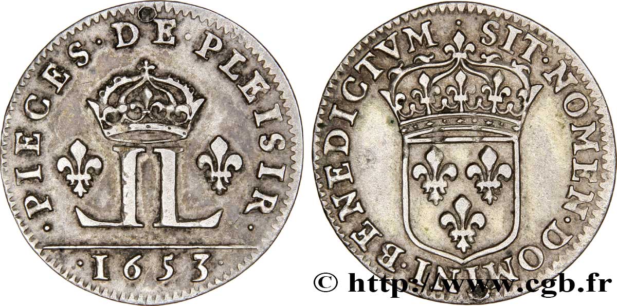 LOUIS XIV  THE SUN KING  Pièce de plaisir 1653 Paris XF/AU