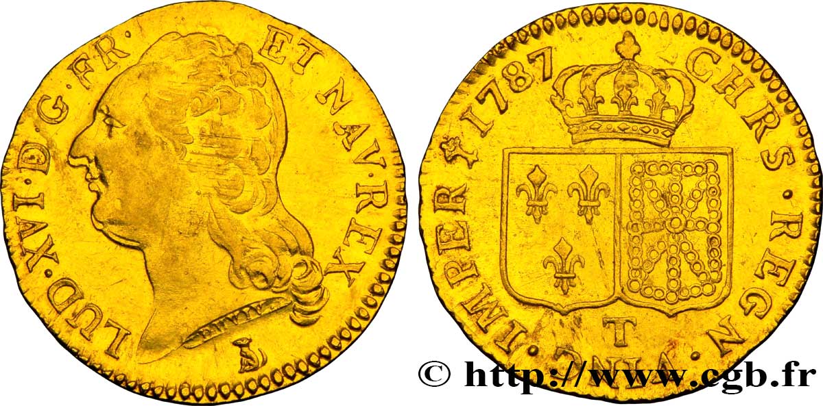LOUIS XVI Louis d or aux écus accolés 1787 Nantes SUP/SPL
