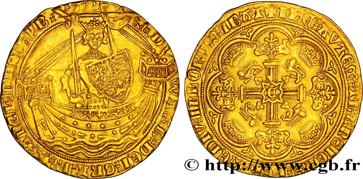 ENGLAND - KINGDOM OF ENGLAND - EDWARD III Noble d or n.d. Londres XF/AU