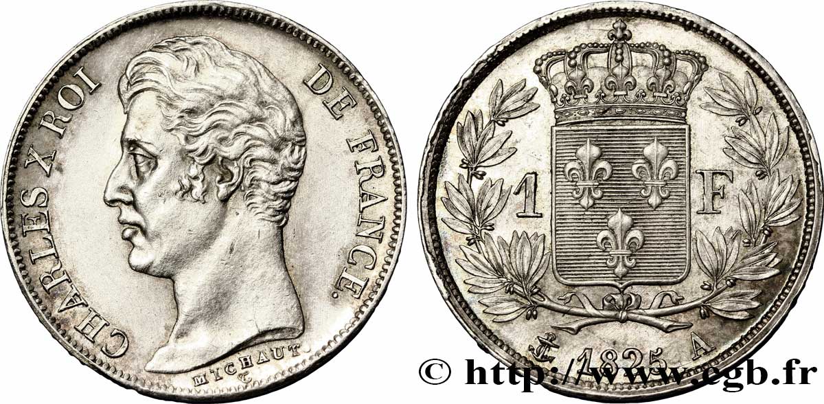 1 franc Charles X 1825 Paris F.207/1 fST 