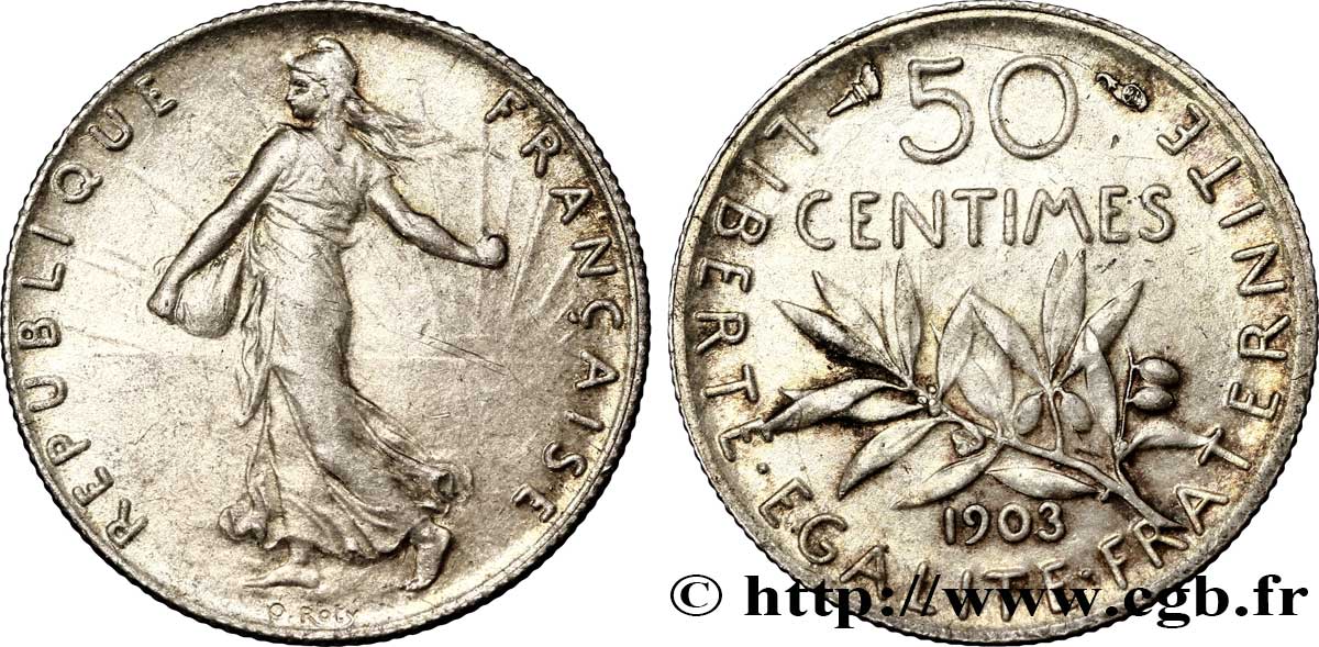 50 centimes Semeuse 1903  F.190/10 VZ 