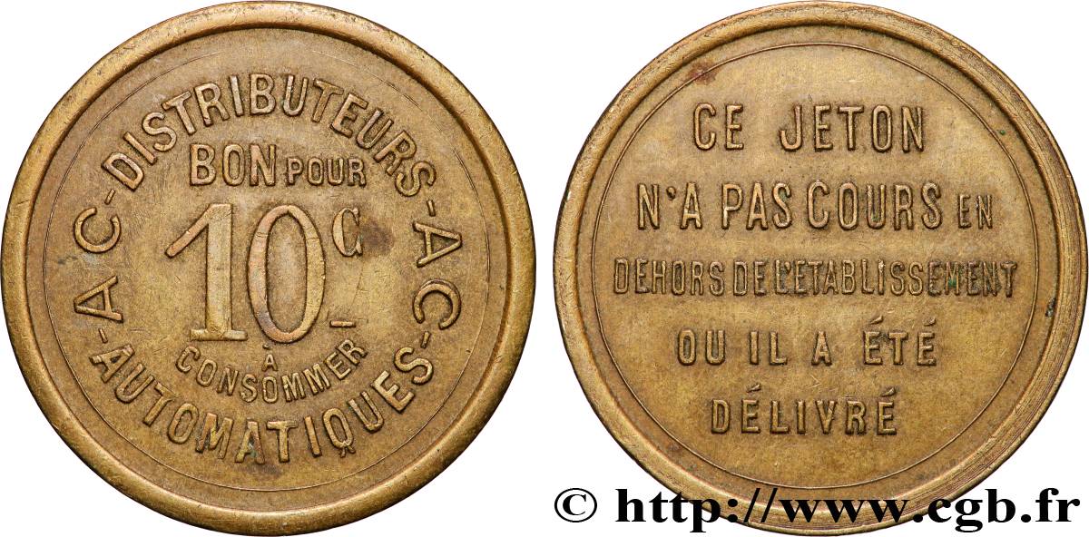 ENTREPRISES, INDUSTRIES ET COMMERCES DIVERS 10 Centimes Distributeurs Automatiques A.C. AU