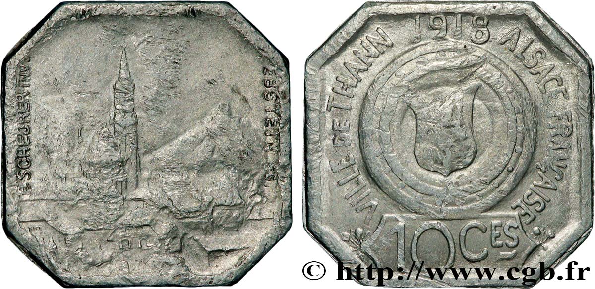 VILLES ET MAIRIES 10 Centimes Ville de Thann TB