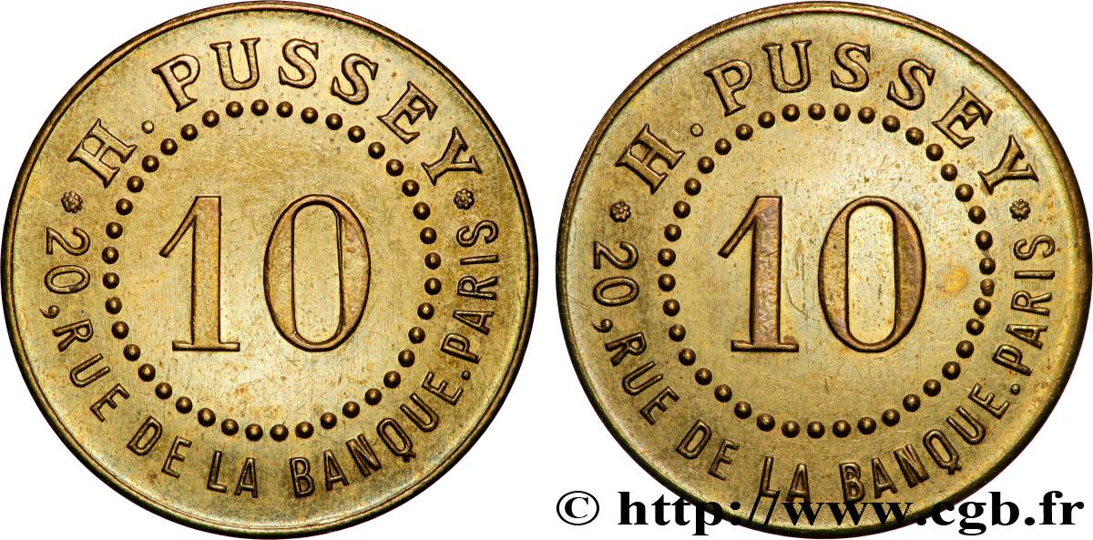ENTREPRISES, INDUSTRIES ET COMMERCES DIVERS 10 Centimes H. Pussey - Paris TTB+