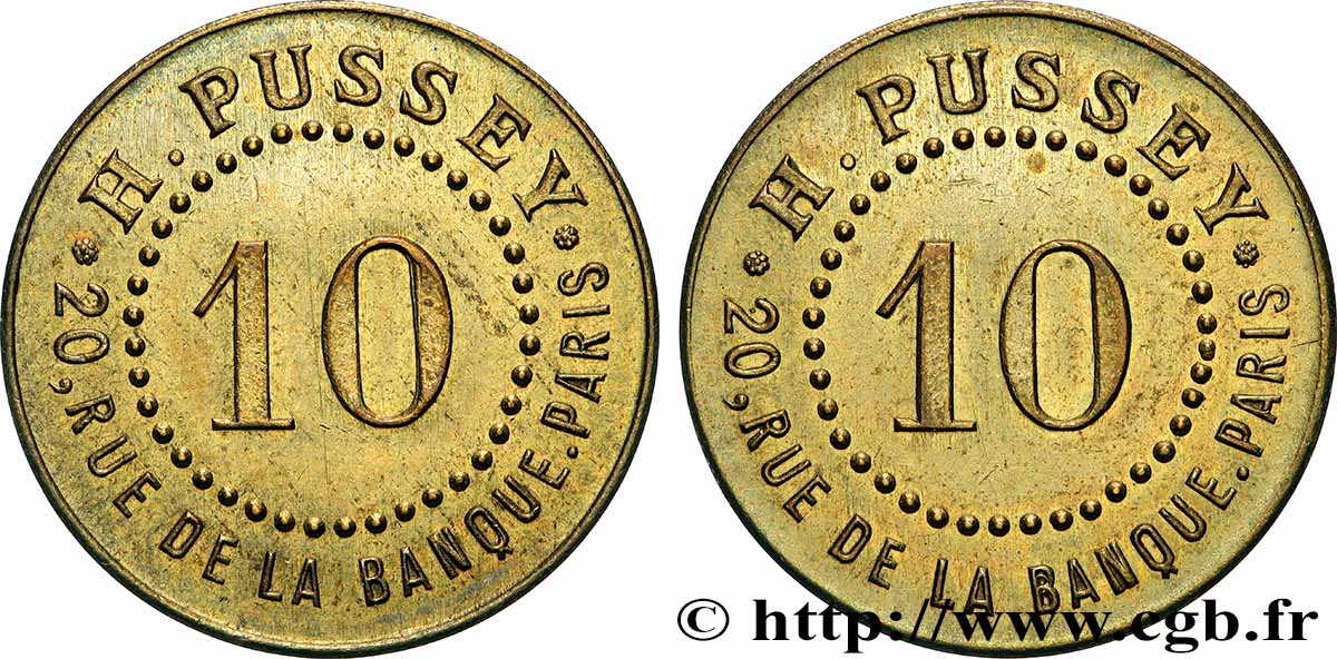 ENTREPRISES, INDUSTRIES ET COMMERCES DIVERS 10 Centimes H. Pussey - Paris TTB+
