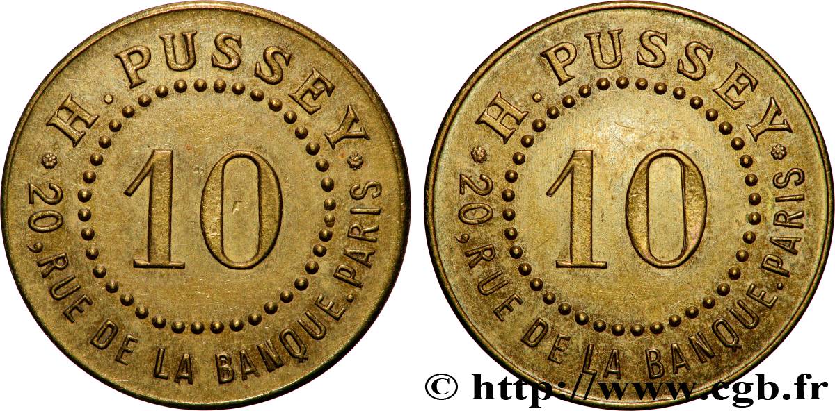 ENTREPRISES, INDUSTRIES ET COMMERCES DIVERS 10 Centimes H. Pussey - Paris TTB+