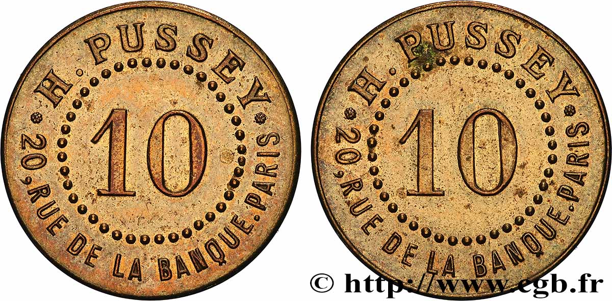 ENTREPRISES, INDUSTRIES ET COMMERCES DIVERS 10 Centimes H. Pussey - Paris AU