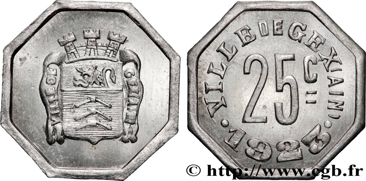 VILLE DE GEX 25 Centimes Ville de Gex MS