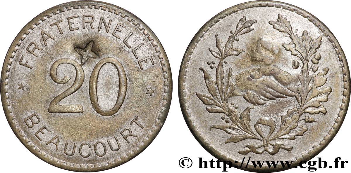 FRATERNELLE 20 Centimes Fraternelle - Beaucourt fVZ