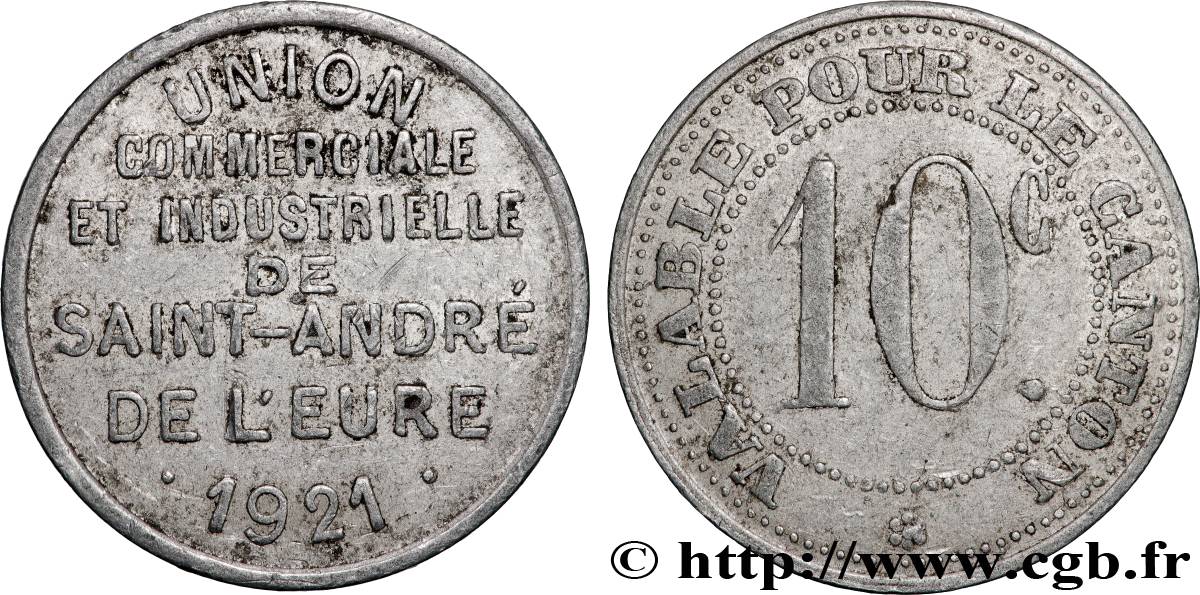UNION COMMERCIALE ET INDUSTRIELLE DE SAINT-ANDRE DE L’EURE 10 Centimes Union commerciale & industriel Saint André de l’Eure XF