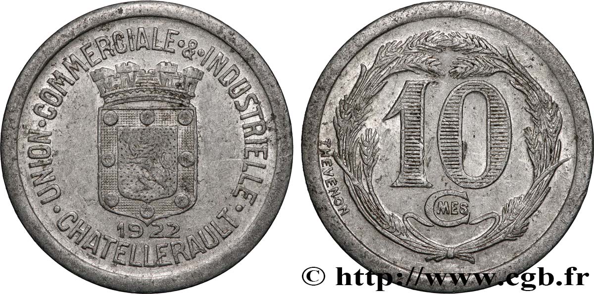 UNION COMMERCIALE & INDUSTRIELLE 10 Centimes Union commerciale & Industrielle - Chçatellerault q.SPL