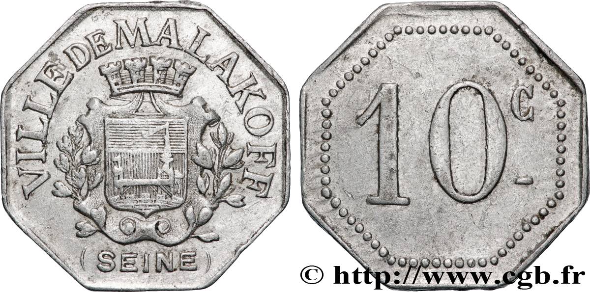VILLES ET MAIRIES 10 Centimes ville de Malakoff  fVZ