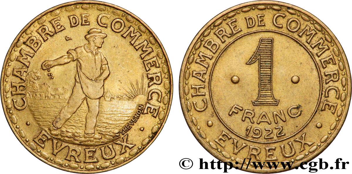 CHAMBRE DE COMMERCE D’EVREUX 1 Franc Chambre de Commerce d’Evreux TTB
