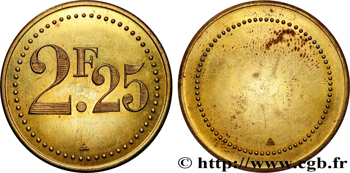 MONNAIE DE NÉCESSITÉ DIVERSES NON ATTRIBUES 2 Francs 25 centimes VZ