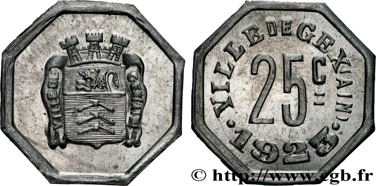 VILLE DE GEX 25 Centimes Ville de Gex MS