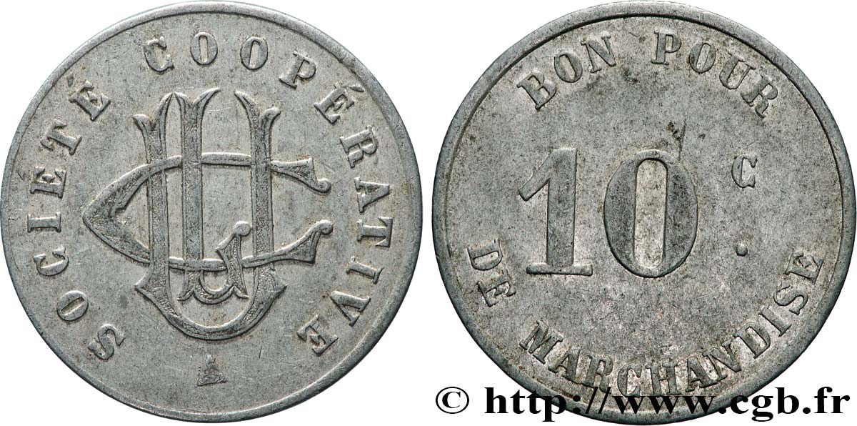 SOCIETE COOPERATIVE U.C.L. 10 Centimes Coopérative UCL TTB