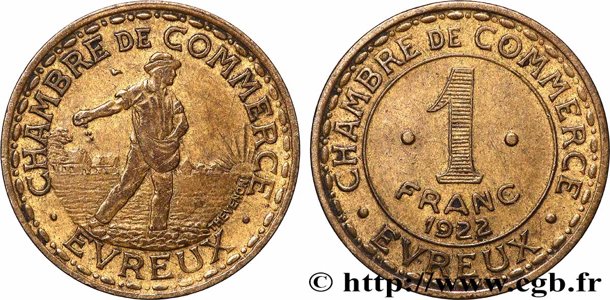 CHAMBRE DE COMMERCE D’EVREUX 1 Franc Chambre de Commerce d’Evreux XF