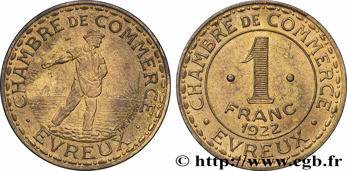 CHAMBRE DE COMMERCE D’EVREUX 1 Franc Chambre de Commerce d’Evreux TTB