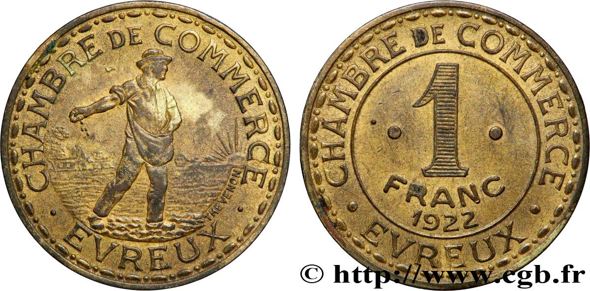 CHAMBRE DE COMMERCE D’EVREUX 1 Franc Chambre de Commerce d’Evreux XF