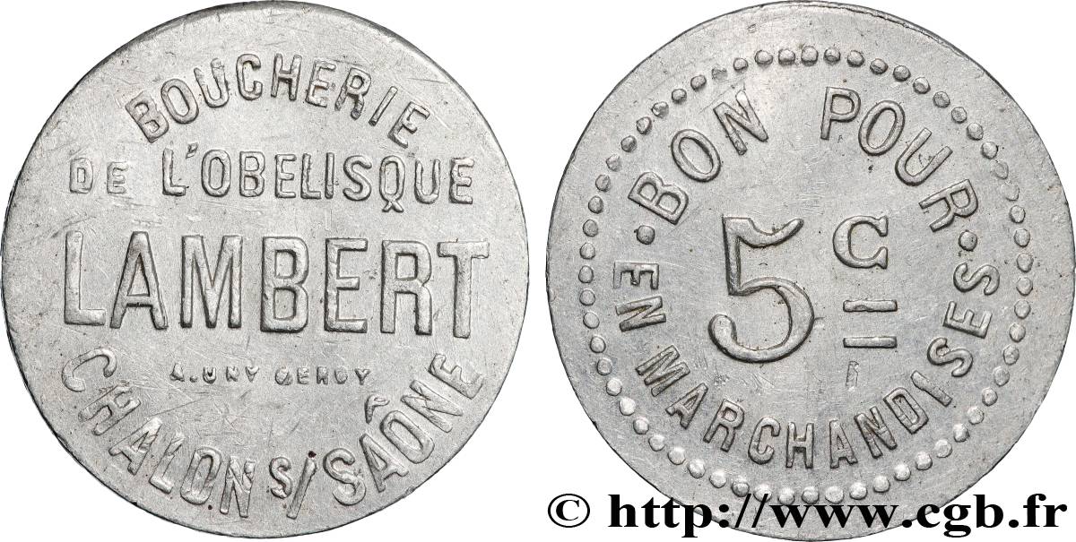 BOUCHERIE LAMBERT 5 Centimes Chalons-sur Saône q.SPL