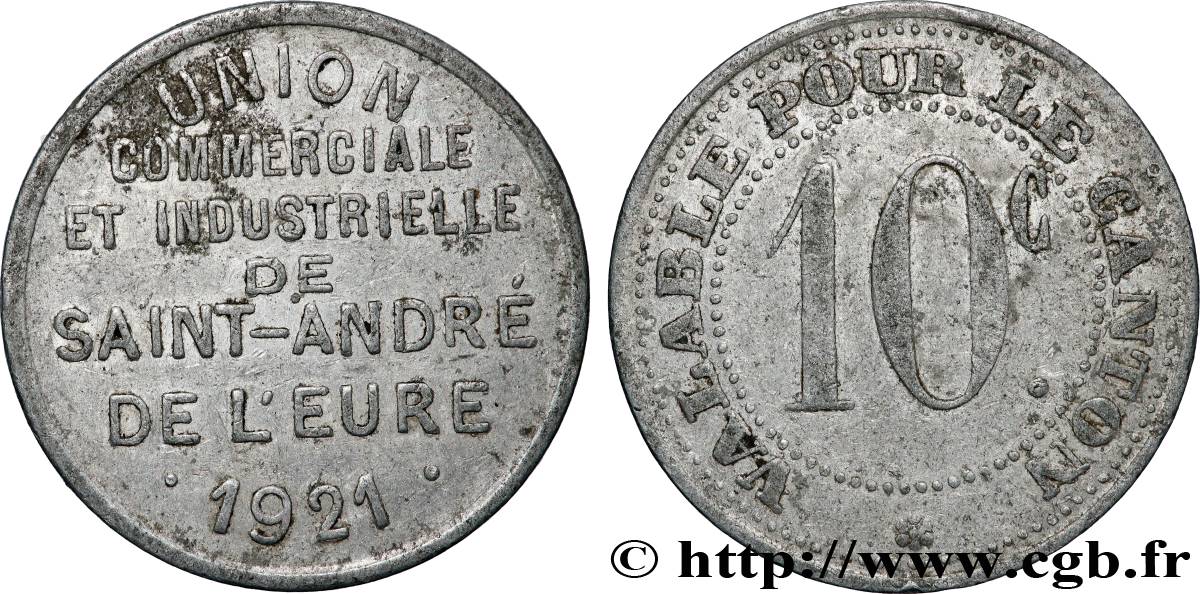 UNION COMMERCIALE ET INDUSTRIELLE DE SAINT-ANDRE DE L’EURE 10 Centimes Union commerciale & industriel Saint André de l’Eure VF