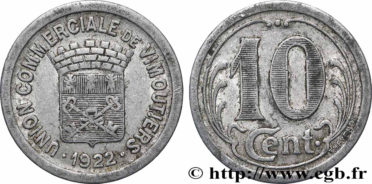 REGROUPEMENT DE COMMERCANTS ET D&nbsp;INDUSTRIELS 10 Centimes Union commerciale de Vimoutiers TTB