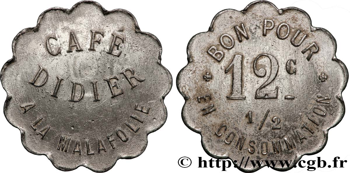CAFES BRASSERIES ET RESTAURANTS 12 1/2 Centimes Café Didier à la Malafolie - Firminy q.SPL