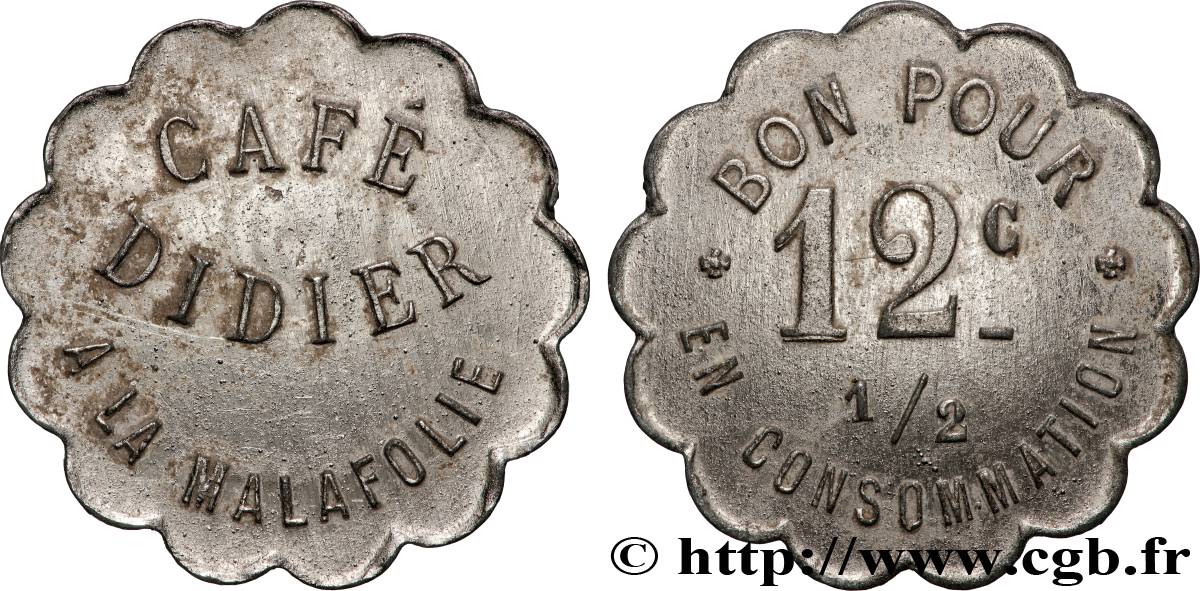 CAFES BRASSERIES ET RESTAURANTS 12 1/2 Centimes Café Didier à la Malafolie - Firminy TTB