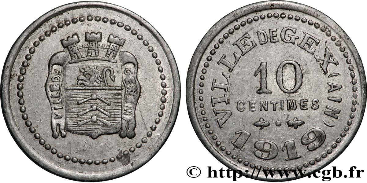 VILLE DE GEX 10 Centimes Ville de Gex XF