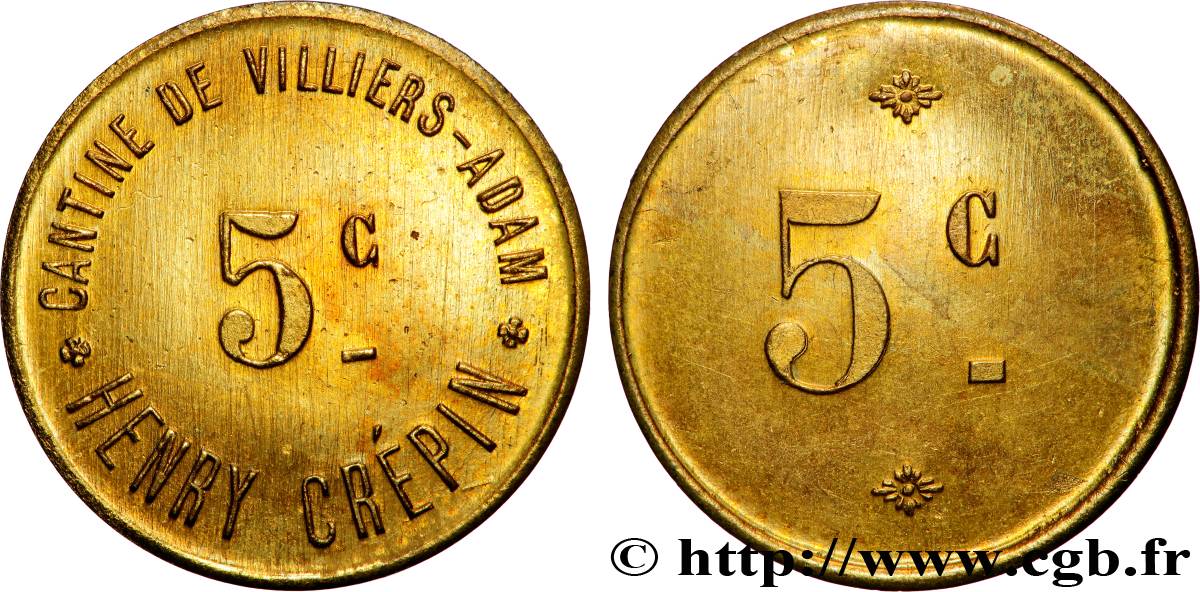 CANTINE DE VILLIERS-ADAM HENRY CREPIN 5 Centimes Cantine de Villiers-Adam SUP