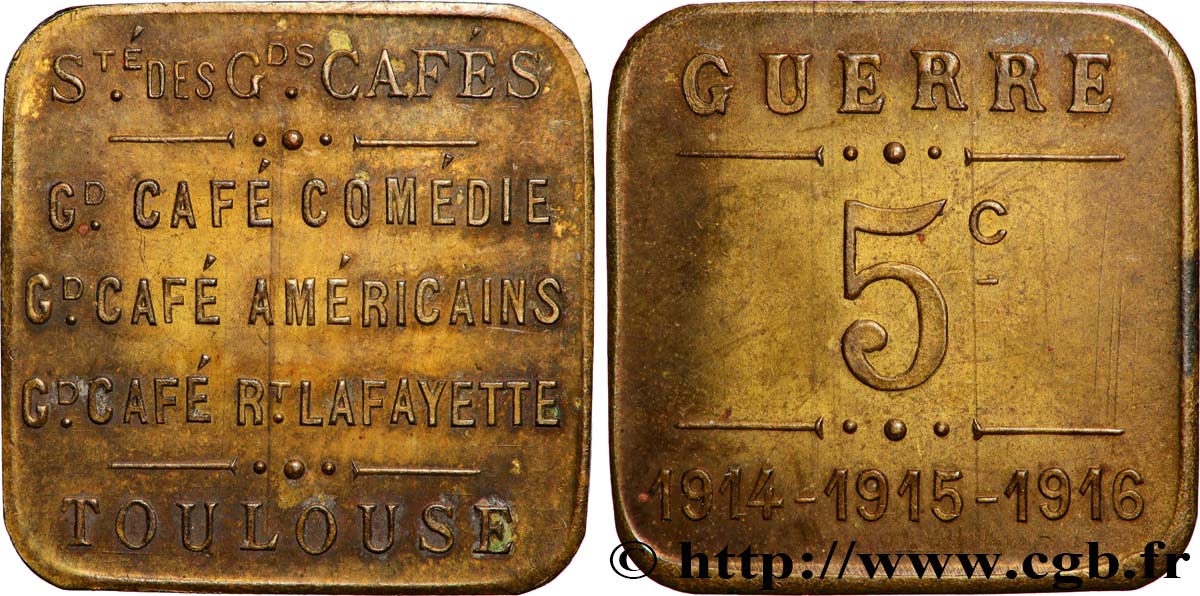 CAFES BRASSERIES ET RESTAURANTS 5 Centimes Société des Grands Cafés AU