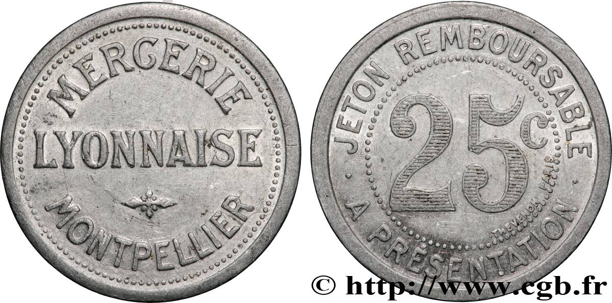 ENTREPRISES, INDUSTRIES ET COMMERCES DIVERS 25 Centimes - Mercerie Lyonnaise AU