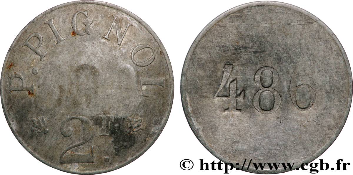 ENTREPRISES, INDUSTRIES ET COMMERCES DIVERS 2 Francs P. Pignol TTB