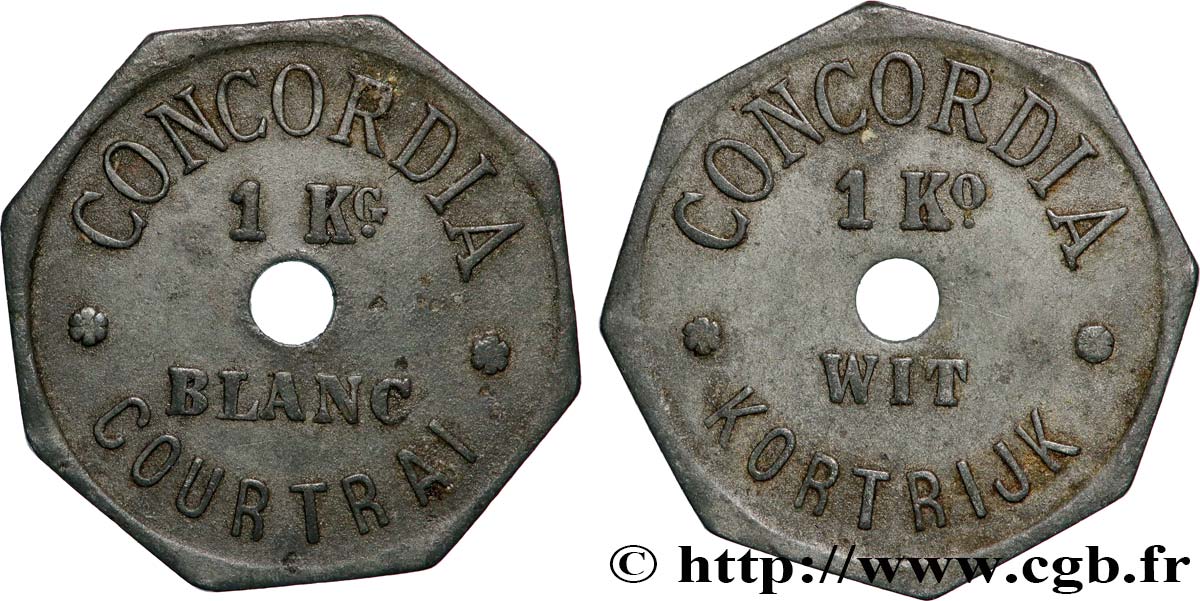 BOULANGERIE COOPERATIVE DES CHEMINS DE FER 1 Kg Pain blanc - Concordia - Coutrai (Belgique) AU