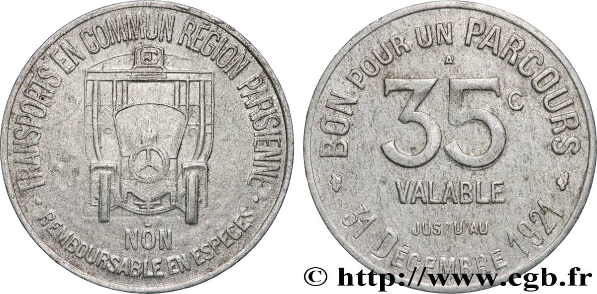 TRANSPORTS EN COMMUN REGION PARISIENNE 35 Centimes Transports en commun Région Parisienne AU