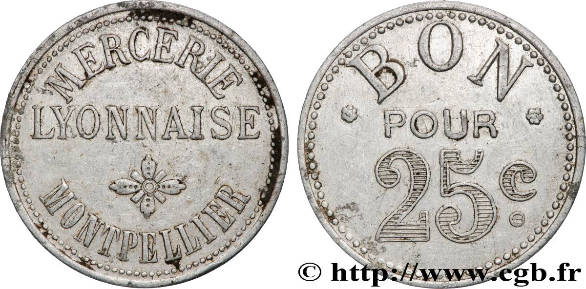 ENTREPRISES, INDUSTRIES ET COMMERCES DIVERS 25 Centimes - Mercerie Lyonnaise XF