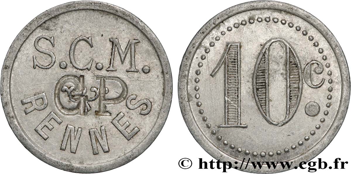 TEXTILE INDUSTRY 10 Centimes S.C.M (Société des confections militaires) - Rennes fVZ