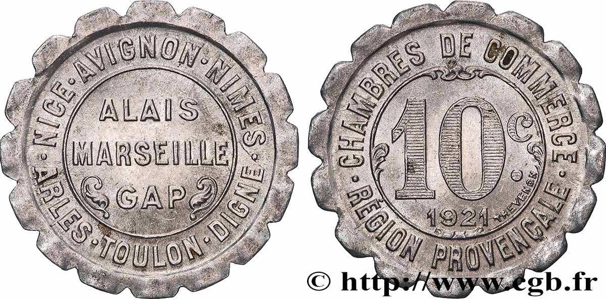 CHAMBRES DE COMMERCE REGION PROVENCALE 10 Centimes Chambre de Commerce Région Provençale SUP