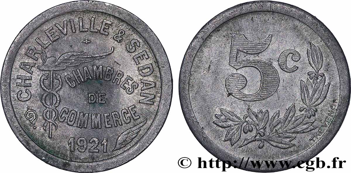 CHAMBRES DE COMMERCE CHARLEVILLE & SEDAN 5 Centimes Chambres de Commerce Charleville & Sedan AU
