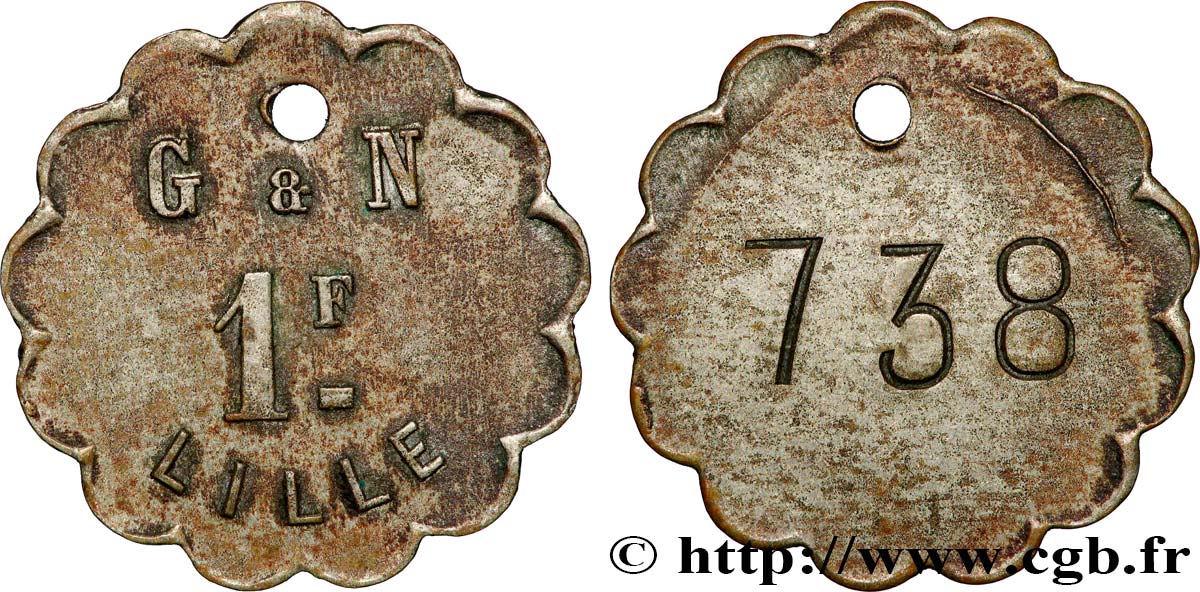 G & N (GRIMONDEZ & NUYTTEN), MANUFACTURE DE VETEMENTS 1 Franc Grimondez & Nuytten - Lille SS