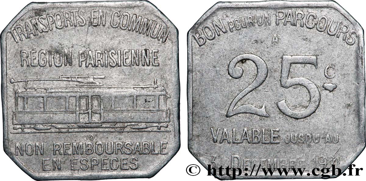 TRANSPORTS EN COMMUN REGION PARISIENNE 25 Centimes Transports en commun Région Parisienne VF