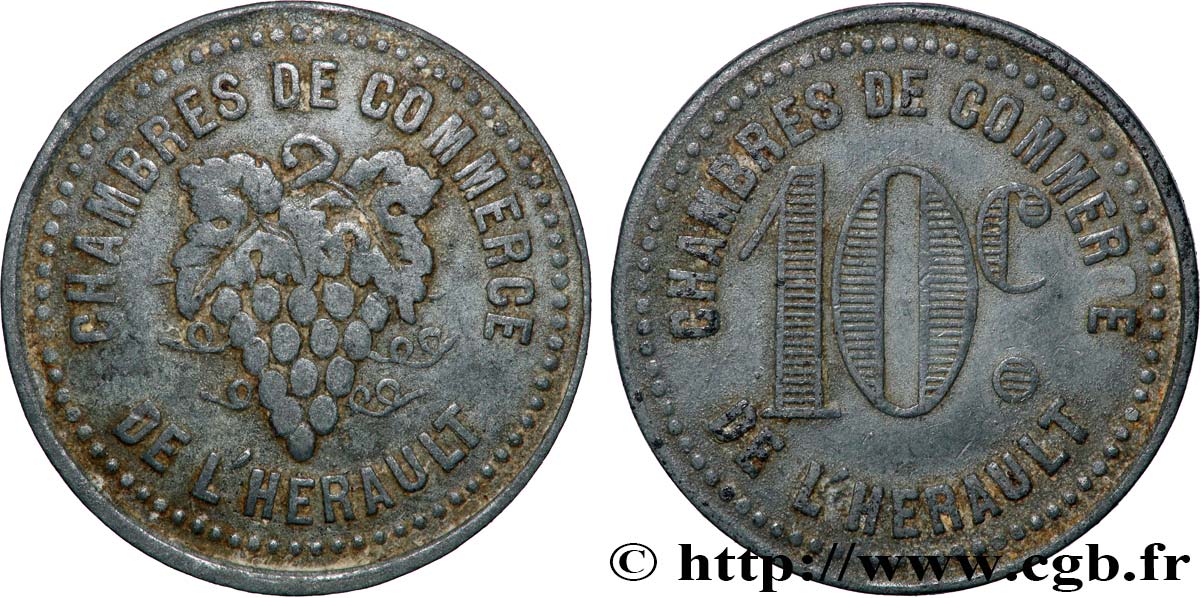 CHAMBRE DE COMMERCE DE L’HERAULT 10 Centimes Chambres de Commerce de l’Hérault fSS