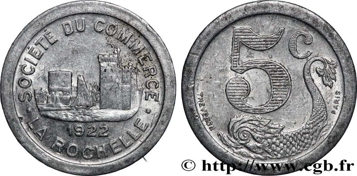 SOCIETE DU COMMERCE 5 Centimes Société de commerce de La Rochelle TB+