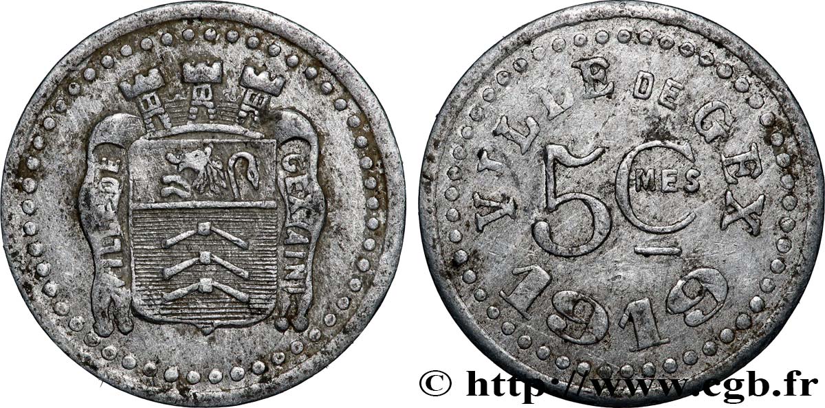 VILLE DE GEX 5 Centimes Ville de Gex fSS