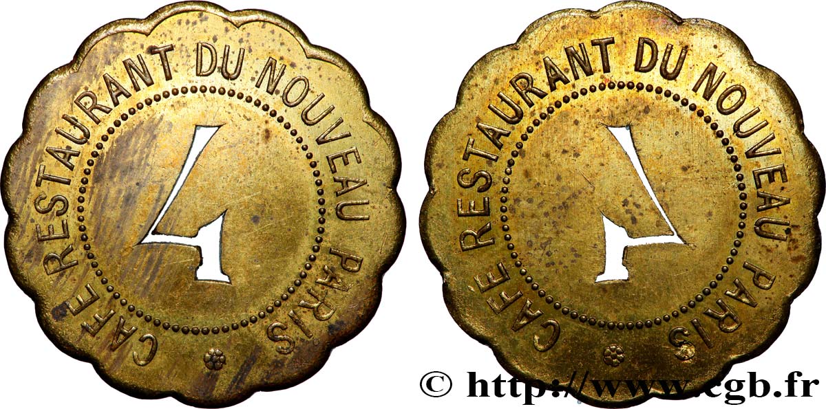 CAFE RESTAURANT DU NOUVEAU PARIS 4 Francs Café restaurant du nouveau Paris AU