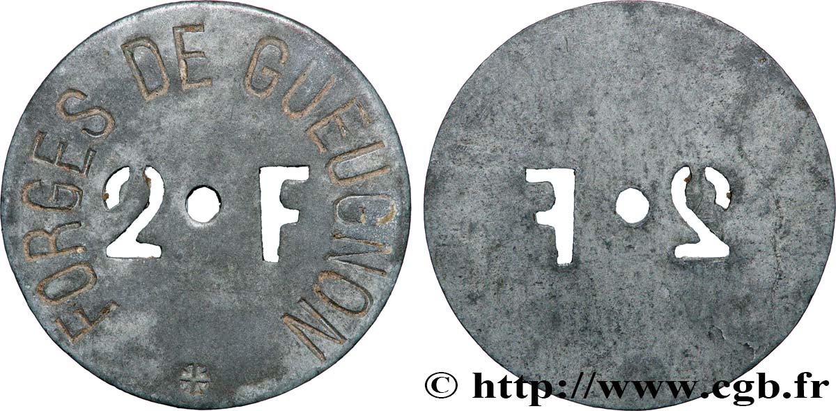 FORGES DE GUEUGNON 2 Francs Forges de Gueugnon XF