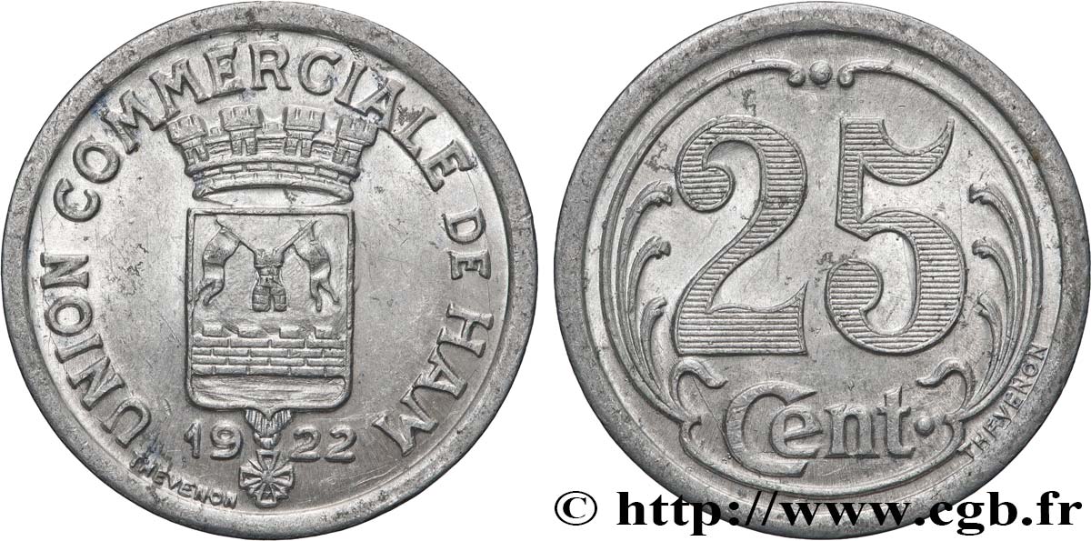 UNION COMMERCIALE DE HAM 25 Centimes Union Commerciale Ham AU