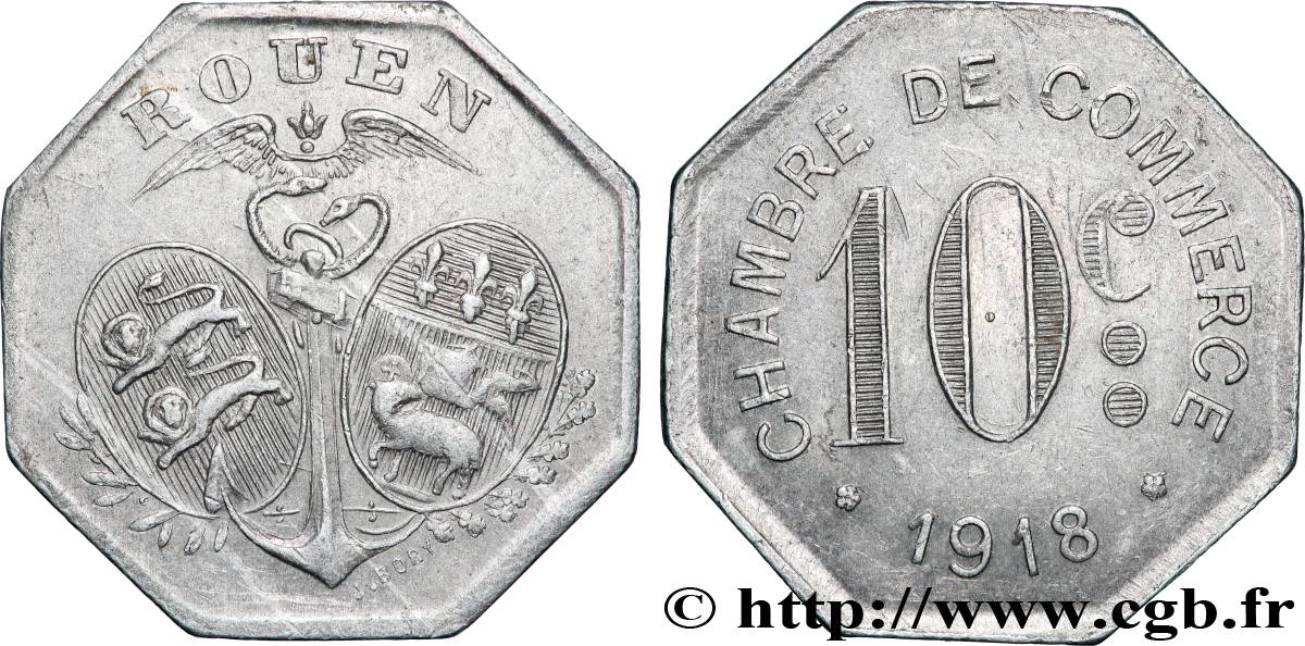 CHAMBRES DE COMMERCE 10 Centimes Chambre de commerce de Rouen AU