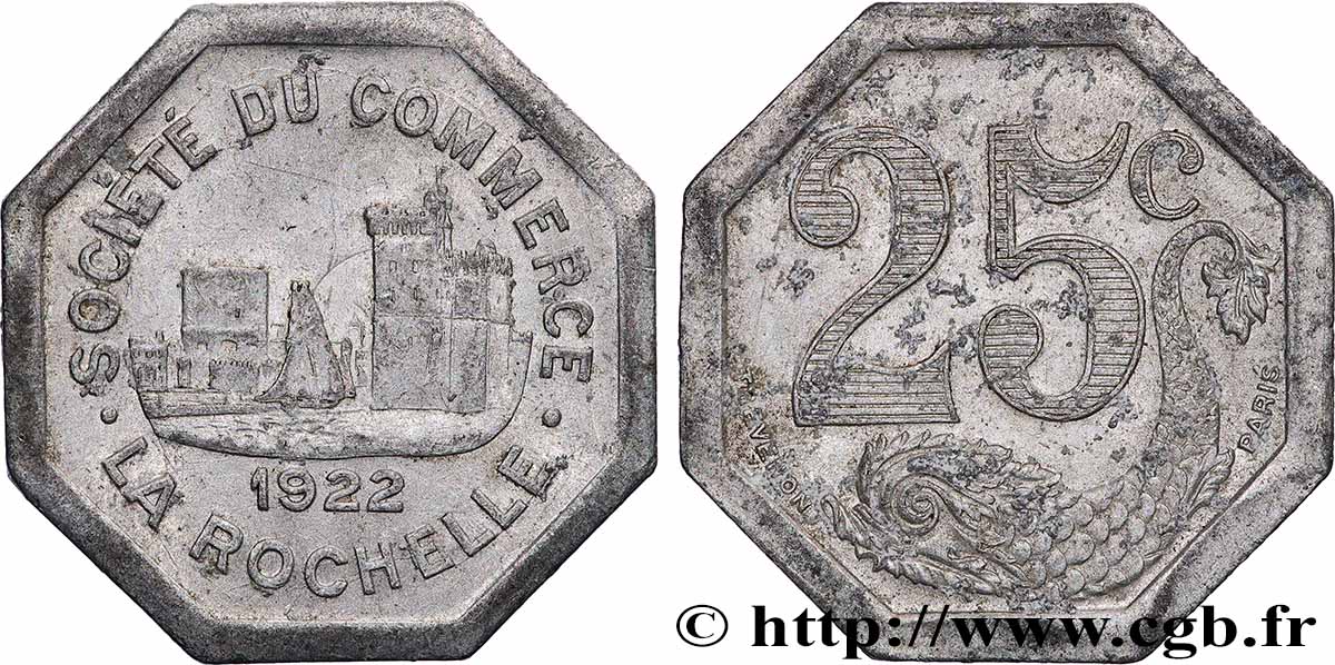 SOCIETE DU COMMERCE 25 Centimes Société du commerce La Rochelle TTB+