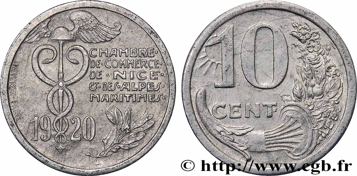 CHAMBRES DE COMMERCE REGION PROVENCALE 10 Centimes Chambre de commerce de Nice - Alpes maritimes SS
